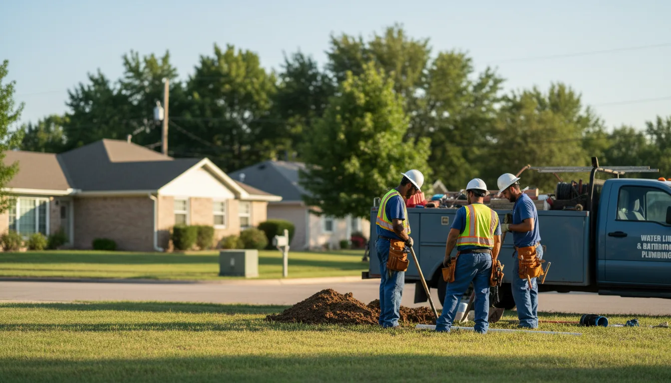 Residential water line and bathroom plumbing service in Irons, MI